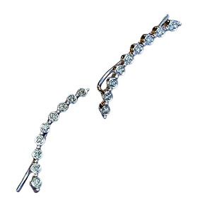 Earring Climbers 1/15 ct tw Diamonds Sterling Silver